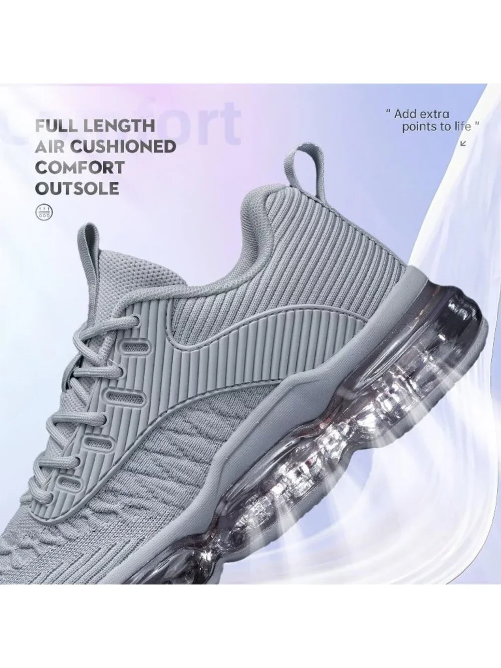 Women Light Grey Air Cushion Basketball Breathable Cross Trainers Sneaker Shoes